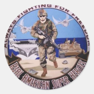 wahrer amerikanischer Held Runder Aufkleber