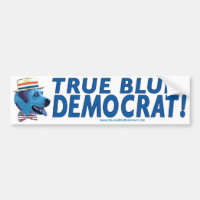 Wahrer blauer Demokrat-Autoaufkleber