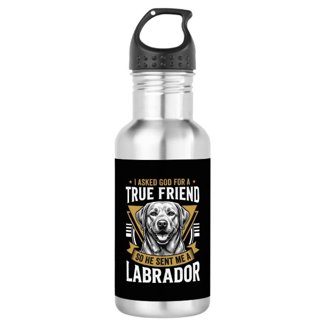 Wahrer Freund Labrador Hund Edelstahlflasche (Vorderseite)