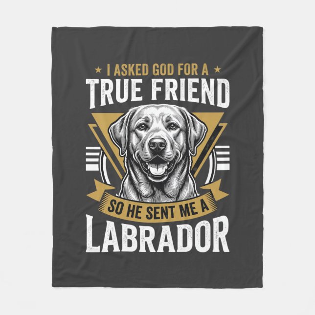 Wahrer Freund Labrador Hund Fleecedecke (Vorderseite)