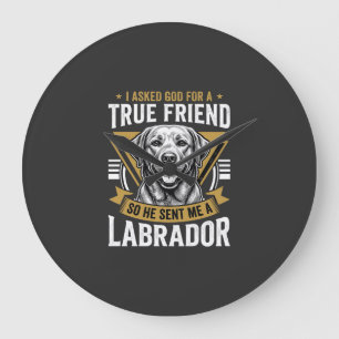 Wahrer Freund Labrador Hund Große Wanduhr