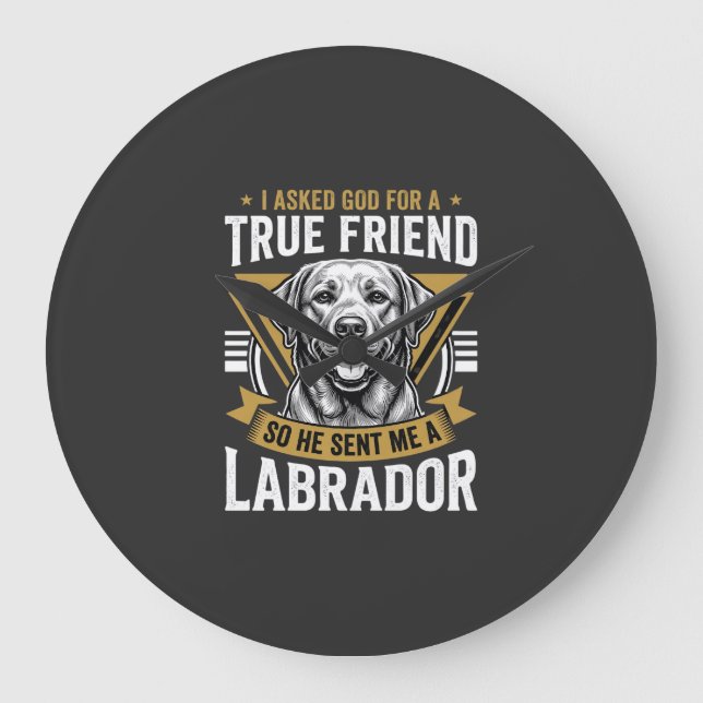 Wahrer Freund Labrador Hund Große Wanduhr (Vorderseite)