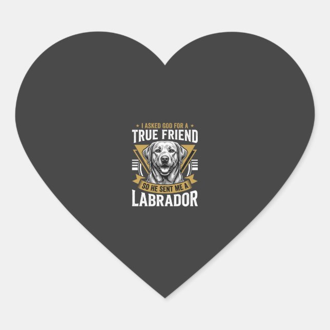 Wahrer Freund Labrador Hund Herz-Aufkleber (Vorderseite)