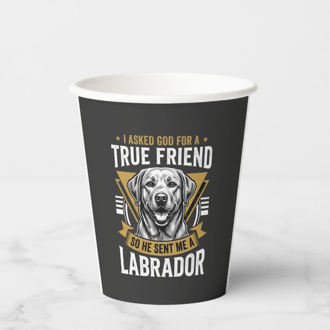 Wahrer Freund Labrador Hund Pappbecher (Vorderseite)