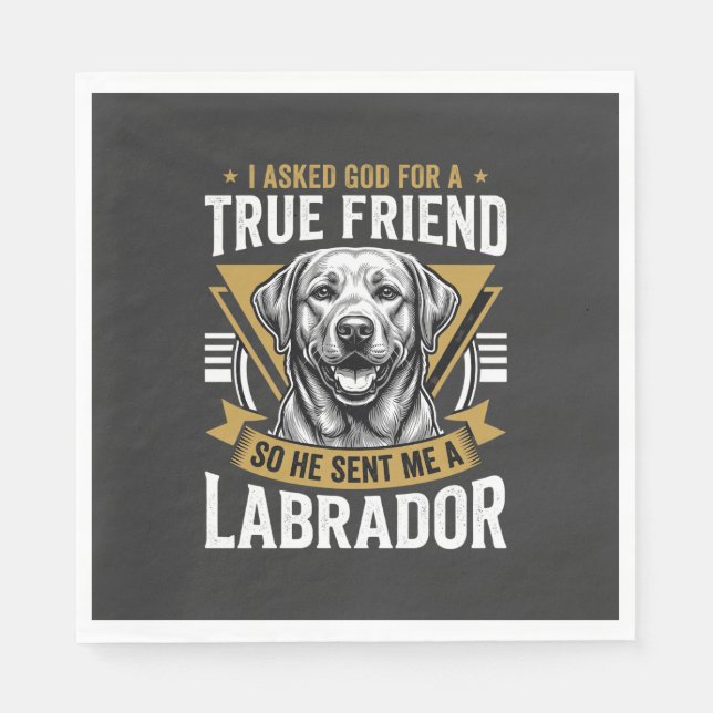 Wahrer Freund Labrador Hund Serviette (Vorderseite)