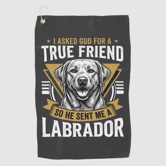 Wahrer Freund Labradorhund Golfhandtuch (Vorderseite)
