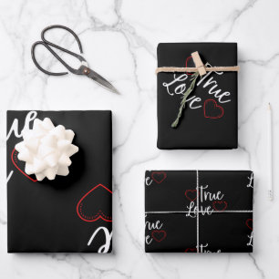 Wahrer Liebe Weißer Valentinstag Geschenkpapier Set