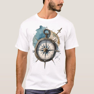 Wahrer Norden, geleitet von der Kompassrichtung de T-Shirt