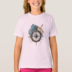 Wahrer Norden, geleitet von der Richtungskompass d T-Shirt