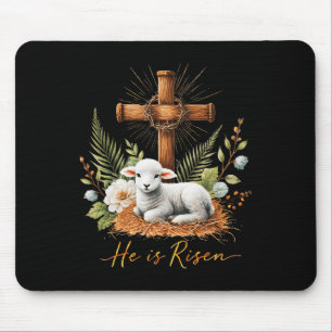 Wahrer Ostern Er Ist Auferstanden Lamm Krone Aus D Mousepad