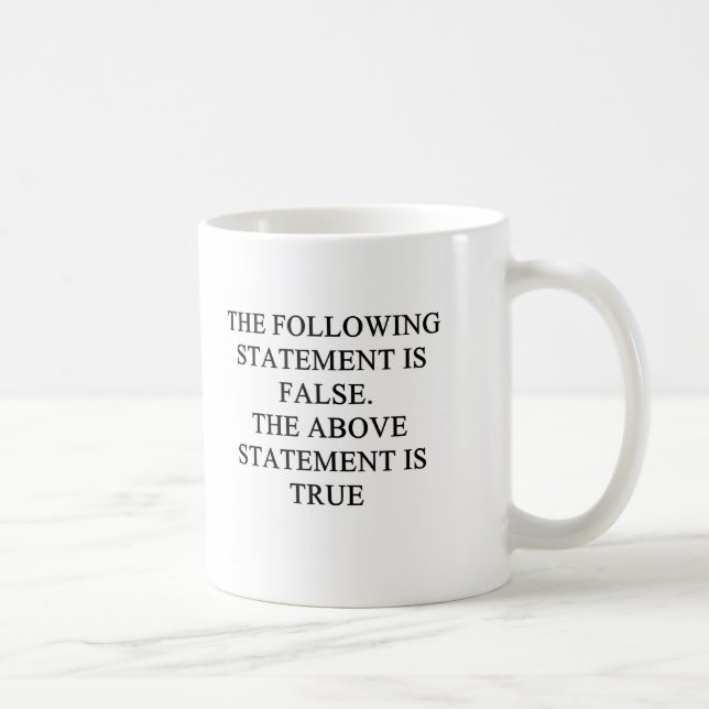wahres falsches Logiksprichwort Kaffeetasse (Rechts)