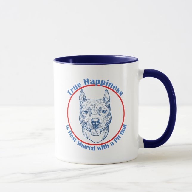 Wahres Glück mit einer Pitbull Tasse (Rechts)