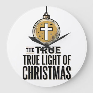 Wahres Licht des Weihnachts Vintage-Christen-Schmu Große Wanduhr