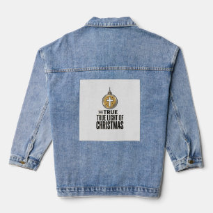 Wahres Licht des Weihnachts Vintage-Christen-Schmu Jeansjacke