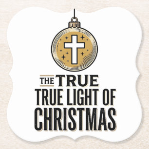 Wahres Licht des Weihnachts Vintage-Christen-Schmu Untersetzer