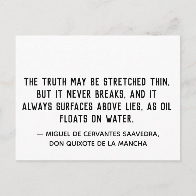 Wahrheit bricht Zitat nie Postkarte (Vorderseite)