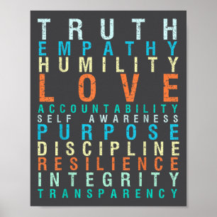 Wahrheit Liebe Empathie Selbstbewusstsein Irration Poster