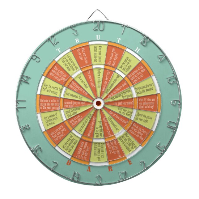 Wahrheit oder Dare Aqua/Orange (w/küssen) Dartscheibe (vorne)