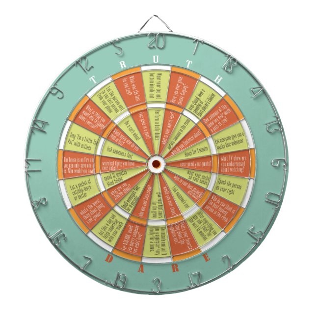 Wahrheit oder Tod (kein Küssen) Aqua/Orangengrün Dartscheibe (vorne)
