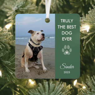 Wahrlich das beste Hund Foto Pfotenabdruck Andenke Ornament Aus Metall