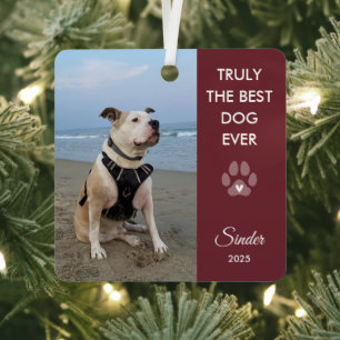 Wahrlich der beste Hund überhaupt Foto Pfotenabdru Ornament Aus Metall