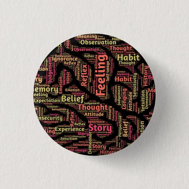 Wahrnehmung Inspiration Word Art Button (Vorderseite)