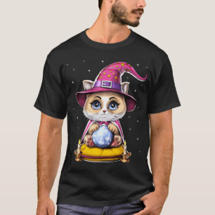 Wahrsagekatze mit Kristallkugel T-Shirt