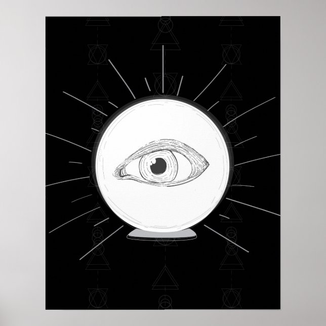 Wahrsager Auge Seher Esoterische Kristallkugel Poster (Vorne)