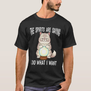 Wahrsager Hauskatze mit Kristallkugel Tu was T-Shirt