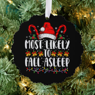 Wahrscheinlich am Weihnachtsfest einschlafen Weihn Ornament Karte