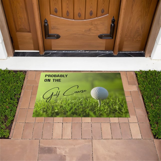Wahrscheinlich auf dem Golfplatz Golf-Liebhaber-Fu Fußmatte (Außenbereich)