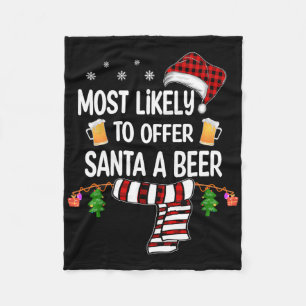 Wahrscheinlich bietet Santa ein Bier an Lustige Fa Fleecedecke