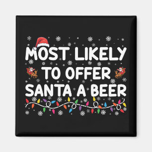 Wahrscheinlich bietet Santa ein Bier an Weihnachts Magnet