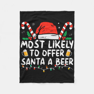 Wahrscheinlich bietet Santa ein Bier lustiges Trin Fleecedecke