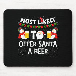 Wahrscheinlich bietet Santa einen Bier-Schneemann Mousepad