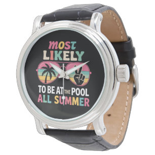 Wahrscheinlich den ganzen Sommer am Pool anzutreff Armbanduhr