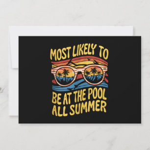 Wahrscheinlich den ganzen Sommer am Pool - Groovy Einladung