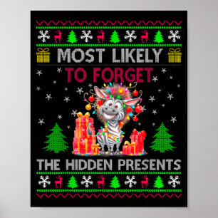 Wahrscheinlich den versteckten Zebra-Weihnachten v Poster
