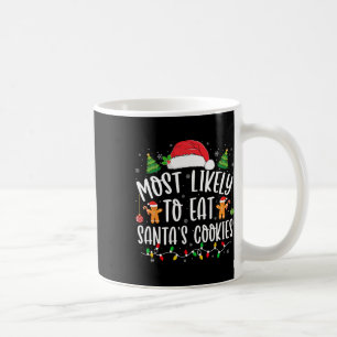 Wahrscheinlich essen Weihnachtskekse, die Weihnach Kaffeetasse