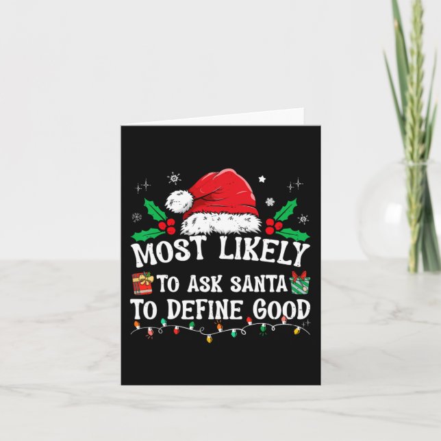 Wahrscheinlich Frage der Weihnachtsmann, um gute W Karte (Vorderseite)