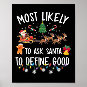 Wahrscheinlich Frage der Weihnachtsmann, um gute W Poster