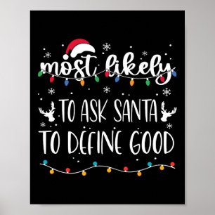 Wahrscheinlich Frage der Weihnachtsmann, um gute W Poster