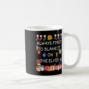 Wahrscheinlich gibt es den Elfen die Schuld Weihna Kaffeetasse