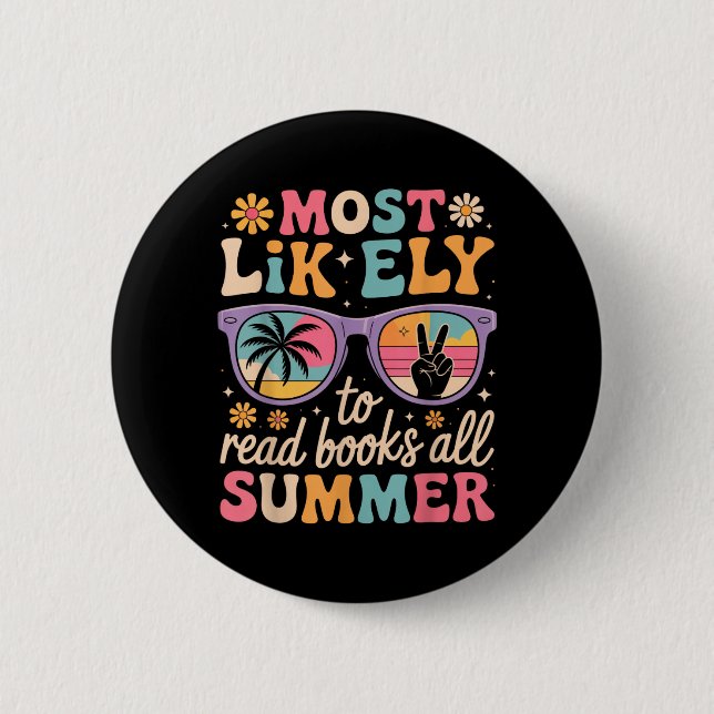 Wahrscheinlich liest man im Sommer Bücher Lehrer S Button (Vorderseite)