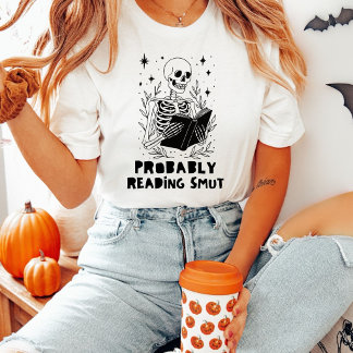 Wahrscheinlich liest Skelett Schund Bücher T-Shirt