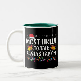 Wahrscheinlich redet Santas Ohr bei Familien-Weihn Zweifarbige Tasse