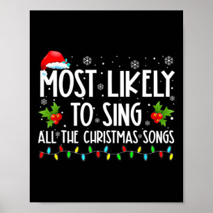 Wahrscheinlich singt die ganze Weihnachtslied-Fami Poster