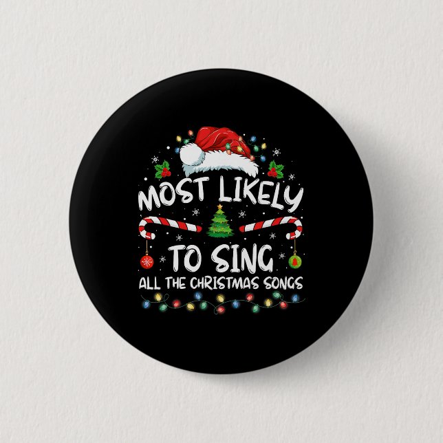 Wahrscheinlich singt die ganze Weihnachtslieder-Fa Button (Vorderseite)