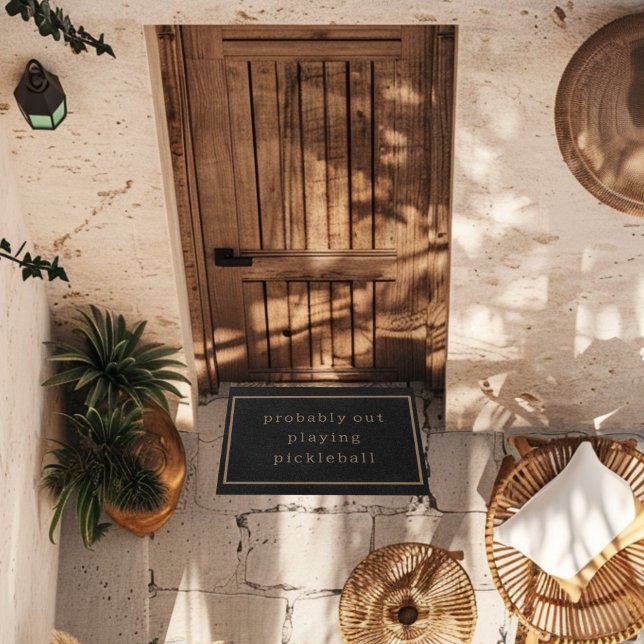 Wahrscheinlich spielen Pickleball Funny Custom Bla Fußmatte (Von Creator hochgeladen)