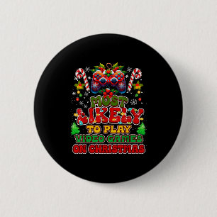Wahrscheinlich spielt er an Weihnachten Videospiel Button